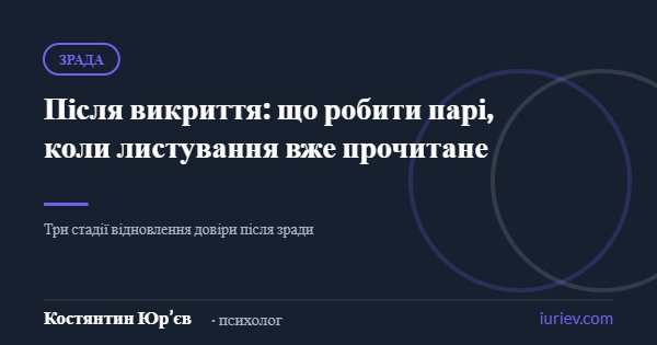 Ілюстрація до статті «Після викриття: що робити парі, коли листування вже прочитане» — Костянтин Юр’єв, психолог